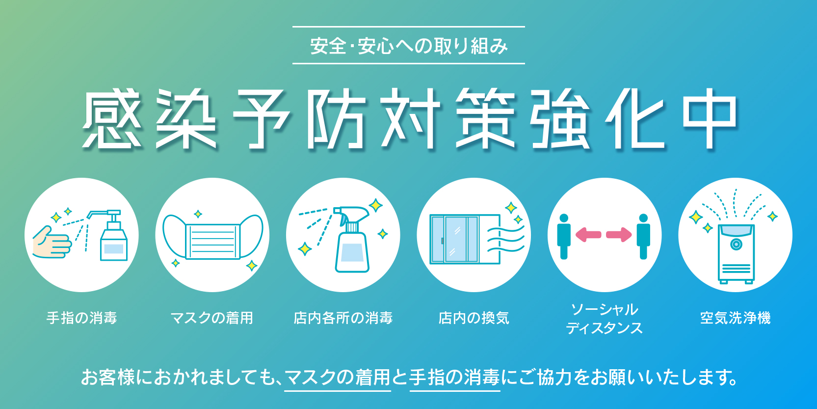 感染予防対策強化中